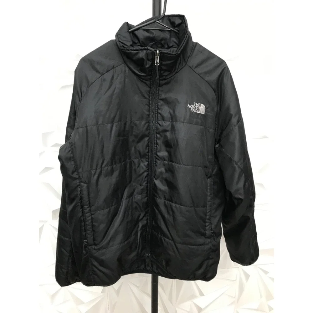 The North Face Mens Zip Front Puffer Jacket Size Medium Black Pockets